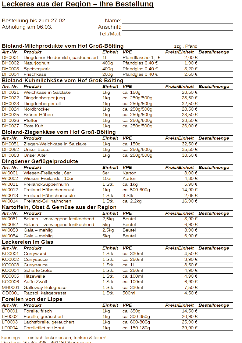 Leckeres aus der Region